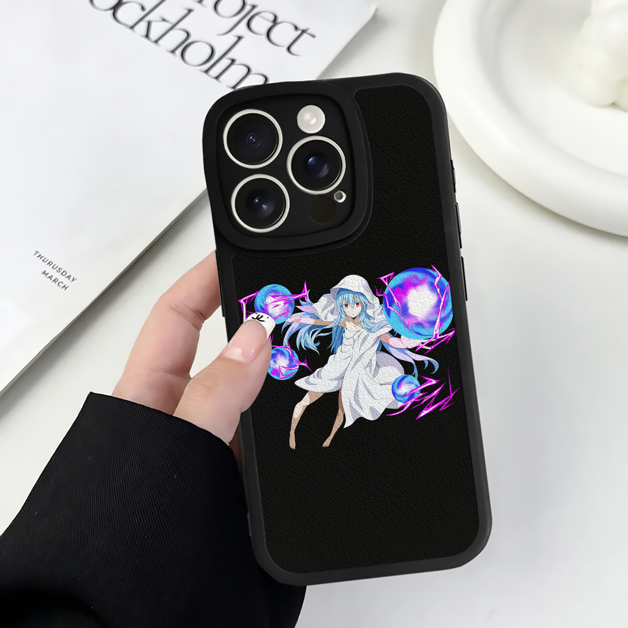（画像用） 転スラ Regarding Reincarnated to Slime 【iPhone 16シリーズ対応】シリコンスマホケース（レザー調） 材質：シリコン
